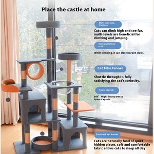 Menara kucing besar XL Multi-Level untuk pohon kucing dalam ruangan dengan pegangan atas besar dan ruang angkasa tiang penggaruk Sisal tertutup - Product Image 3