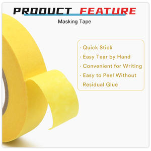 Ruban de papier crêpe jaune d'approvisionnement personnalisé en gros idéal comme ruban de peintre à usage général pour les applications automobiles - Product Image 2