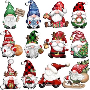 24 décorations suspendues en <span class=keywords><strong>bois</strong></span> en forme d'<span class=keywords><strong>elfes</strong></span>, pendentifs Père Noël, décorations pour sapin de Noël, fabriquées en Chine - Product Image 2