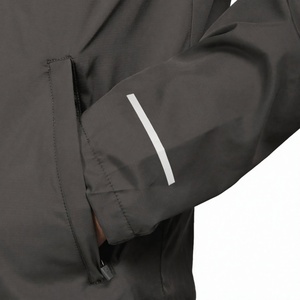 Veste coupe-vent sans capuche pour homme, respirante, col mandarin, color-block, sportive, fermeture éclair sur le devant, gris noir, nylon/polyester - Product Image 6
