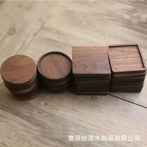 Wooden Coaster <b>Square</b> Round Cup Holder 8.8cm x 7.6cm Durable Heat Insulation Mat For <b>Coffee</b> Tea <b>Table</b> Use - Product Image 2