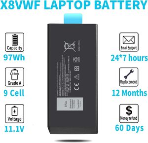Batterie d'ordinateur portable 97Wh X8VWF 11.1V pour <span class=keywords><strong>Dell</strong></span> Latitude 14 Rugged 5404 5414 E5404 Extreme <span class=keywords><strong>7404</strong></span> 7414 E7404 Series P45G P46G P46G001 - Product Image 5