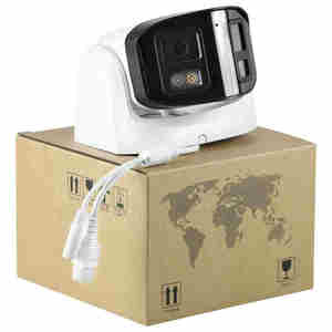 美国股票兼容Hik 4MP双镜头双照明180双向音频转塔网络IP摄像机 - Product Image 1