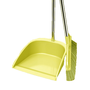 Wood Bamboo New Design Plastic Hand With Head Upright Long Handle Iron Broomstick Broom And Dustpan Set
