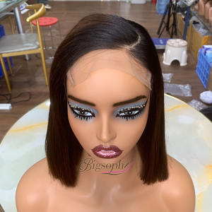 SDD Hair 10inch 5x5 Transparent Lace Closure Bob <b>Wig</b>,Vietnamese Raw Hair Bone Straight Short <b>Glueless</b> Human Hair <b>Wigs</b> Vendor - Product Image 1