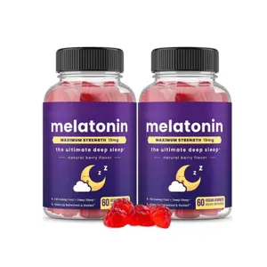 Vegan Non-GMO Drug-Free Formula for Deep Relaxing Sleep Fall Asleep Faster Wake up Refreshed Plant Extract Melatonin Gummies