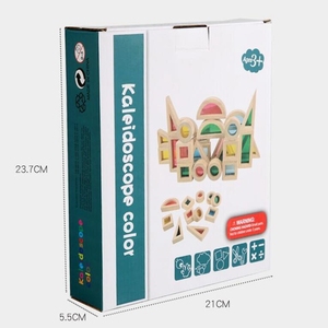 Montessori Sensory Toy Acrylic 6kinds Geometry <strong>Shape</strong> <strong>Block</strong> Wooden Rainbow <strong>Blocks</strong> - Product Image 6