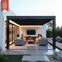 Pergola motorisée moderne à lames orientables pour jardin, terrasse et cour extérieure