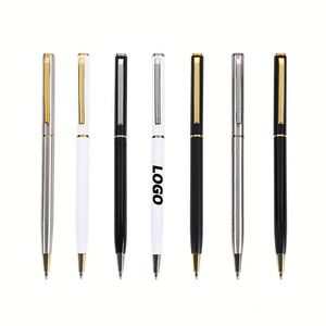 Custom Durable Plastic Golden Touch <b>Pen</b>-Ballpoint in White/Black Metallic with Gold Accents for Gifts & Office - Product Image 1