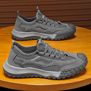 รองเท้าโลฟเฟอร์ตาข่ายระบายอากาศสำหรับผู้ชายในฤดูร้อน แบบผูกเชือก สวมใส่สบาย กันลื่น ทนทานต่อการสึกหรอ รองเท้าลำลอง รองเท้าเพื่อความปลอดภัยในการทำงาน Evergreen - Product Image 2