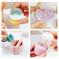 Juego de Té de Madera para Niños, Juguete de Cocina de Simulación, Soporte de Postres de 3 Niveles, Pasteles, Galletas, Tazas de Té, Regalo de Cumpleaños para Niños de 2 a 14 Años, Marca UBM