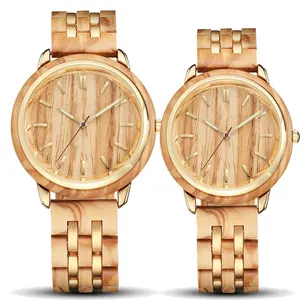 Оптовая продажа, японские кварцевые часы из нержавеющей стали, деревянные часы с индивидуальным логотипом для мужчин и женщин, Reloj De Madera