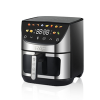 Friteuse à air RAF 8L 1700W avec fenêtre, commandes tactiles intelligentes et menus prédéfinis pour ailes de poulet, frites, cuisine familiale