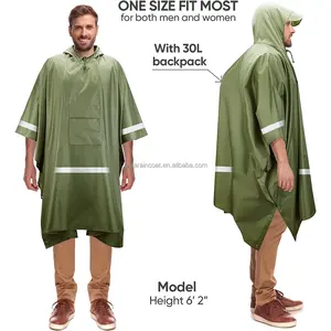 Impermeabile personalizzato di buona qualità Poncho leggero riutilizzabile all'aperto escursionismo impermeabile cappotto impermeabile con cappuccio