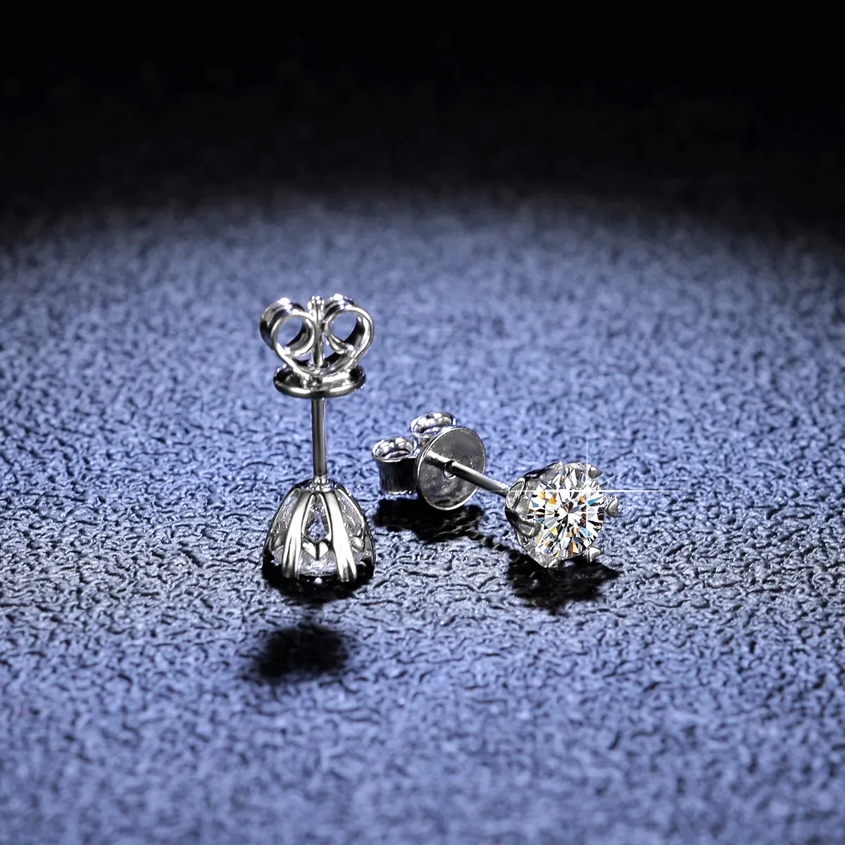 Boucles d'oreilles en diamant de Moissanite véritable 1ct pour femme, boucles d'oreilles en argent massif 925 pour bijoux de mariage