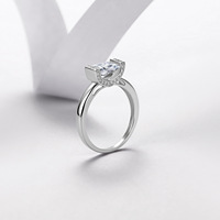 Bague Radiant en Moissanite, Argent Sterling 925, 5x7mm 1ct, Pavé VVS1 Couleur D, 3 Couleurs, Tailles US 5-9, Bijoux pour Femme