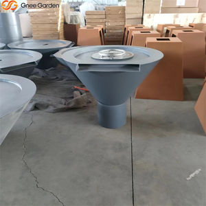 Brasero de Acero Corten Blanco con Cascada y Palo para Leña - Calentador de Fuente Ecológico para Piscina y Jardín - Product Image 1