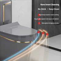 WC extérieur en céramique à siphon, réservoir encastré, économie d'eau, double chasse, écologique, à poser au sol, cuvette courbée 300 mm