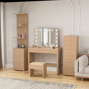 Vendita all'ingrosso calda moderna cassettone bianco con Led lampadine a specchio regolabile e resistente da tavolo per il trucco delle <span class=keywords><strong>donne</strong></span> per camera da letto Hotel - Product Image 6