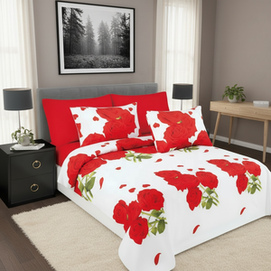 Nuevo Juego de Sábanas de 8 Piezas Ecológicas con Estampado de Cortinas Transparentes y Tela de Microfibra para Dormitorio y Uso Doméstico - Product Image 5