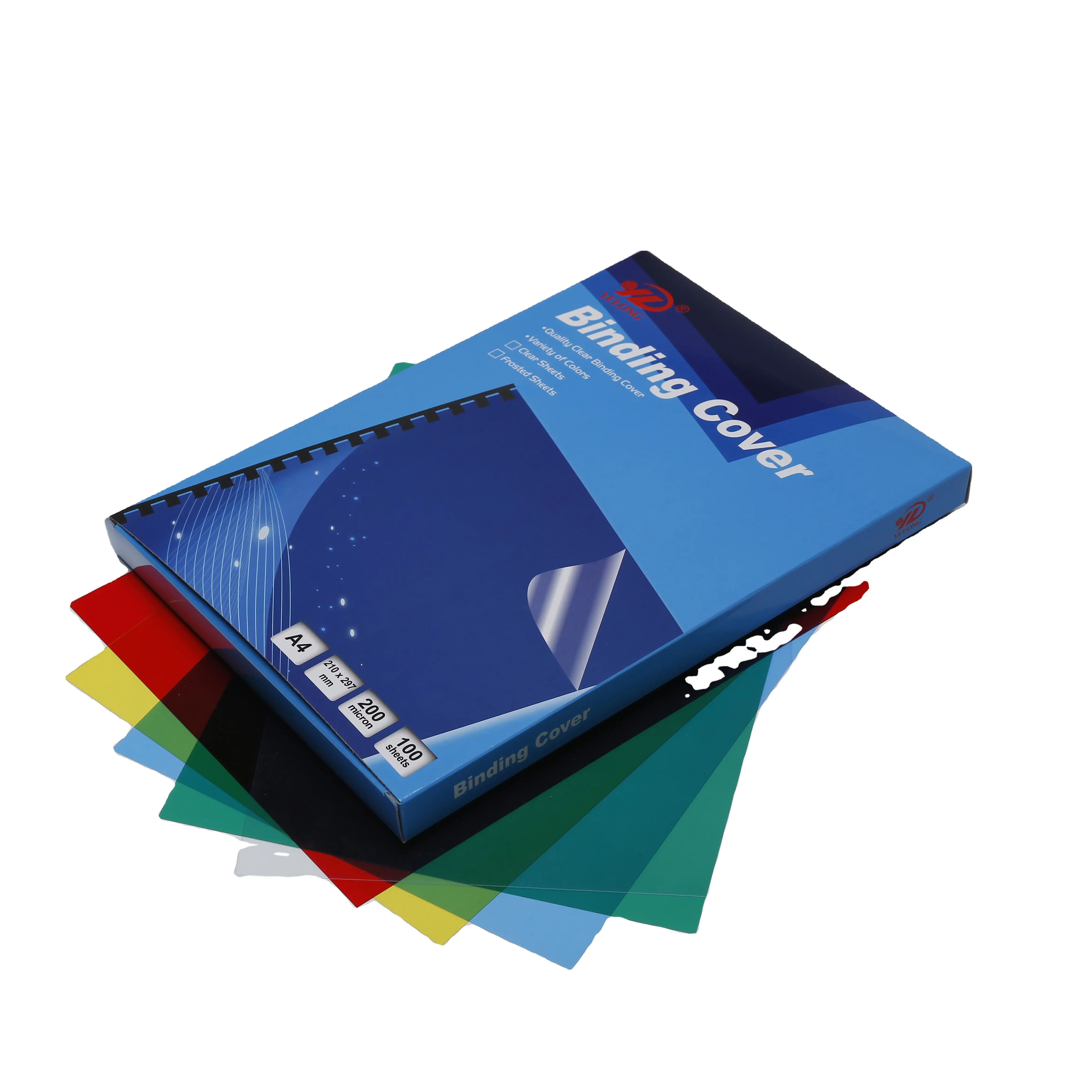 Couverture de reliure thermique en PVC de couleur personnalisée pour tous les films plastiques personnalisés couverture de livre YULONG A4 couverture en papier plastique Transparent