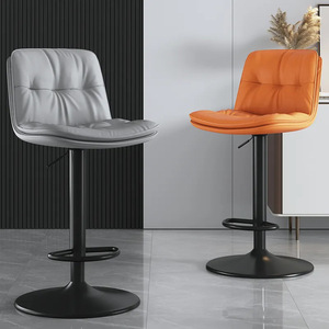 Tabouret de bar moderne avec dossier, hauteur réglable, pivotant, structure métallique, usage commercial - Product Image 5