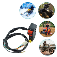 Interruptor de Encendido/Apagado Eléctrico para Manillar de Motocicleta de 22 mm (7/8\") para ATV y Scooter, con 4 Cables de Conexión, Bocina, Interruptores de Faro, 12 V