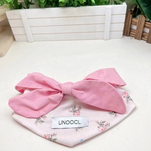 Floral Bow Tie Pet Bandana Small To Medium Dog Cat Accessory Soft <b>Sweet</b> Style Triangular Scarf Spring Summer Matching - Product Image 3