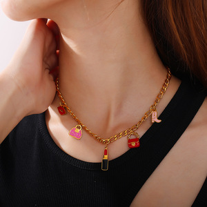 Colgantes DIY de Acero Inoxidable con Esmalte de Colores y Formas Variadas para Hacer Collares Otoño 2025 - Product Image 4