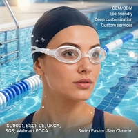 Lunettes de natation AF-5911 anti-buée, protection UV, sangle en silicone, vision claire pour l'entraînement des adultes et l'utilisation en piscine