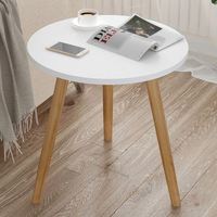 Table d'appoint ronde nordique simple et moderne, petite table de chevet en bois, table basse solide de style européen pour salon