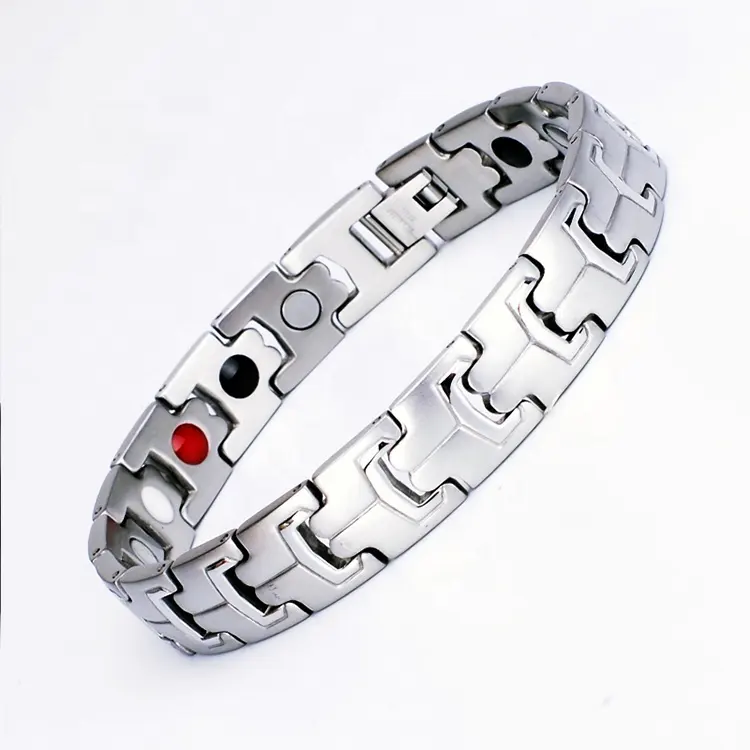 Braceletes Titanium magnética Poderosa Pulseira De Energia Escalar Quantum Terapia Magnética Pulseiras Para Homens