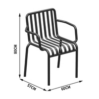 Ensemble table et chaises de salle à manger d'extérieur en fer, design moderne et épuré, avec emballage pour cour, terrasse, balcon
