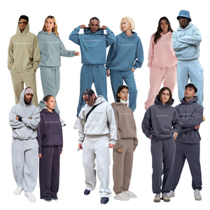 <span class=keywords><strong>Tuta</strong></span> da Ginnastica da <span class=keywords><strong>Uomo</strong></span> con Logo Personalizzato in Spugna Francese Spessa da 500gsm, 100% Cotone Pesante, Felpa con Cappuccio e <span class=keywords><strong>Pantaloni</strong></span> da Jogging Vestibilità Ampia - Product Image 1