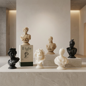 Vela Escultural Moderna Hecha a Mano con Cera de Soja, Diseño de Busto Romano/Griego, para Decoración del Hogar, Diwali, Día del Padre - Product Image 1
