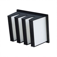 Filtre HEPA V-Bank sur mesure, haute capacité anti-poussière, nouvelle efficacité de 99,95 %, en fibre de verre, pour flux d'air industriel laminaire