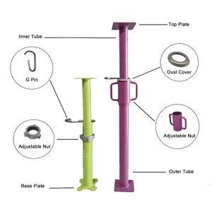 Système d'échafaudage complet avec étais de construction et système de soutènement en acier offrant un support vertical fiable pour les bâtiments - Product Image 2