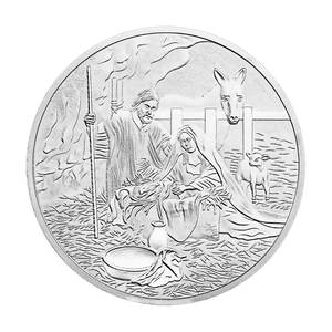 耶稣纪念硬币与耶稣诞生图案创意基督教纪念礼品镀银金属收藏品 - Product Image 4