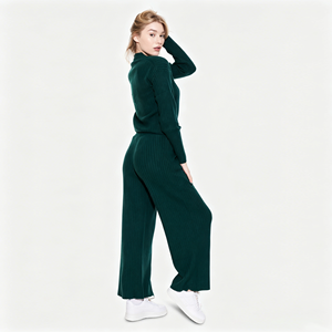 Pijamas de Fábrica al por Mayor para Mujer, Conjunto de Pijama de Otoño-Primavera, Camisa de Manga Larga y Pantalones, Ropa de Dormir de Dos Piezas, Ropa de Dormir Sólida para Mujer - Product Image 2