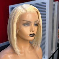 Peluca frontal de encaje transparente HD 13x6 rubia virgen con reflejos 613 para mujer, peluca bob rubia miel de encaje completo, cabello humano