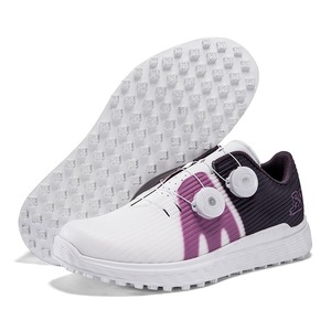 Zapatos de Golf Blancos con Detalles Morados, Suela de Goma, Unisex, Transpirables, Deportivos, para Primavera - Product Image 1