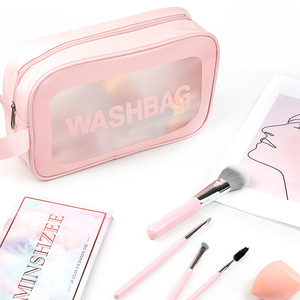 OEM sacchetto di viaggio di alta qualità PVC/Pu wc per la bellezza rosa cosmetico chiaro borsa stile di moda con chiusura a cerniera per il trucco <span class=keywords><strong>Stor</strong></span> - Product Image 4