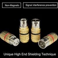 Speaker YIVO XSSH XSSH, kualitas tinggi 3-Pin XLR konektor HIFI Audio non-magnetik pelindung Pria Wanita cangkang emas berlapis colokan keseimbangan