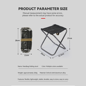 Chaise et tabouret pliants d'extérieur en aluminium – Design carré durable et léger pour le camping, la pêche, la plage et l'escalade - Product Image 2