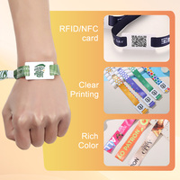 Bracelets RFID UHF en tissu personnalisés avec logo VIP, mini-étiquette et carte de visite, directement de l'usine, pour événements hôteliers et paiements