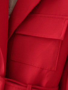 2024 Grote Maat Damespakken Dames Blazers Jas Rood Met Een Riem Polyester Mix Formele Gelegenheid 1Pc/Opp Tas 7-15 Dagen Normaal - Product Image 4