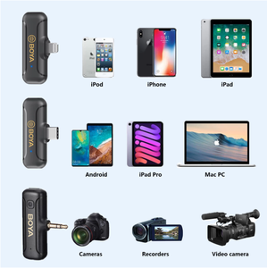 BOYA by WM3T2 Professional Wireless Lavalier <strong>Microphone</strong> Mini Lapel Mic 2.4GHz Dual Channel System for <strong>Vlogging</strong> iPhone <strong>Android</strong> - Product Image 4