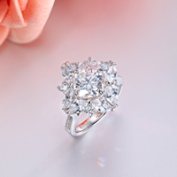Nouvelle Bague Magique Personnalisable en Argent Sterling 925 Plaqué Rhodium avec Moissanite Taille Princesse 2,5 Carats