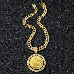 2026 New Hot Selling Unique Features Hiphop Style Gold Plated Geometric Statue Pendant Necklace Men's Necklace Wholesale Jewelry - Product Image 4