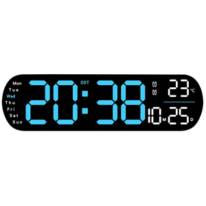 Large Screen <b>LED</b> <b>Wall</b> <b>Clock</b> Multifunction Display Temperature Date Week Timer Remote Control for Living Room - Product Image 1
